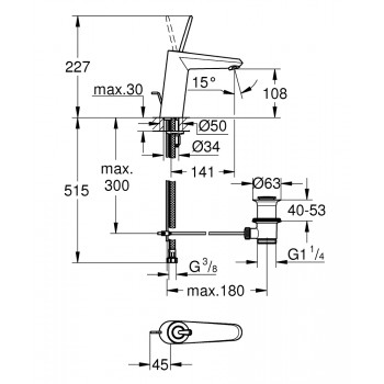 Grohe Eurodisc Joy Izlietnes jaucējkrāns, 23427000