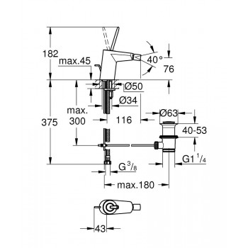 Grohe Eurodisc Joy Bidē jaucējkrāns, 24036000