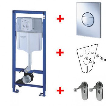 Montāžas rāmis komplekts Grohe, podam 4-1, taustiņš Nova Cosmo hroms 38765000, stiprinājumi, blīve, 500x230 mm, h=