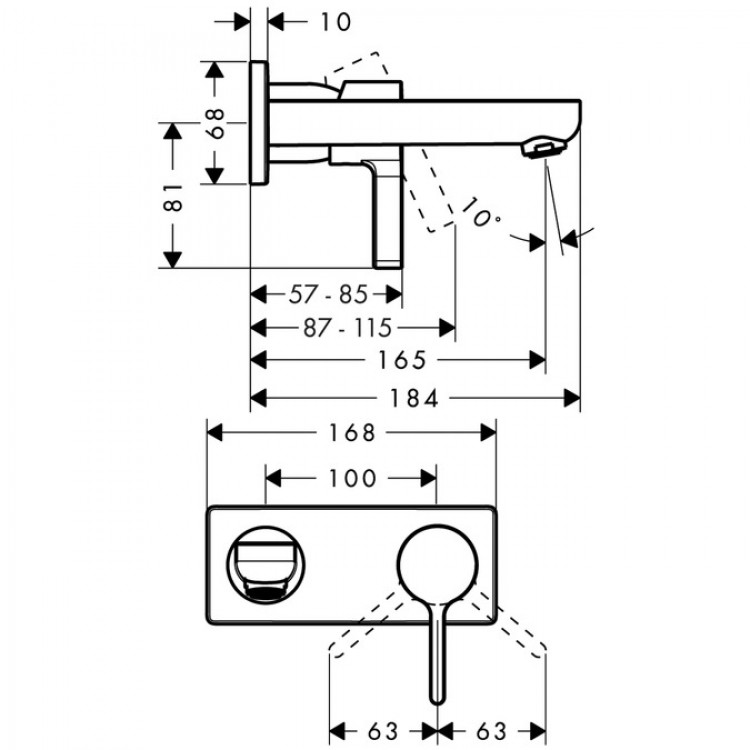 Hansgrohe Metris S Iebūvējamais izlietnes j-krāns , hroms 311620