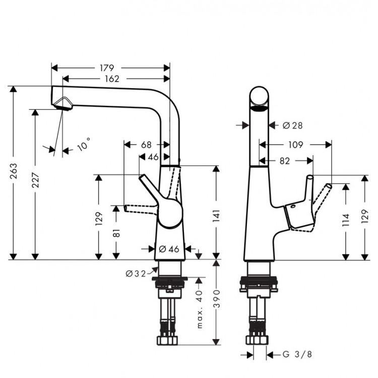 Hansgrohe Talis S 210 Izlietnes jaucējkrāns, 72105000