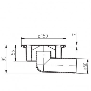 HACO PVB DN50B Трап, горизонтальный