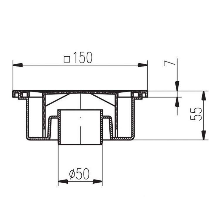 HACO PV DN50/55 B Traps, vertikāls