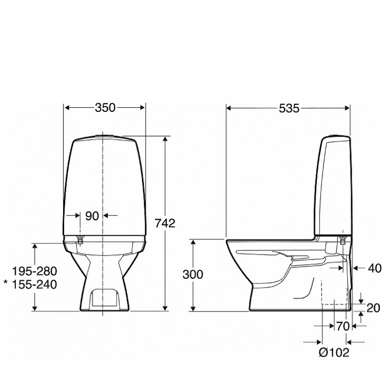 IFO SIGN Bērnu WC pods, izvads grīdā ar vāku, 6820 01801