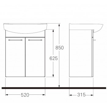 IFO Inspira Шкафчик с раковиной 57cm, 42334