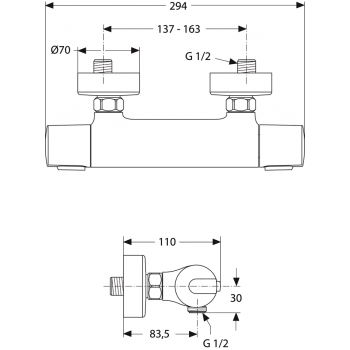 Ideal Standard Ceratherm 100 Термостат для душа, A4618AA