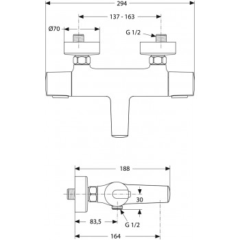 Ideal Standard Ceratherm 100 Термостат для ванны и душа, A4623AA