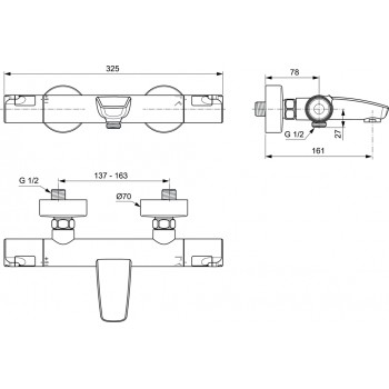 Ideal Standard Ceratherm T50 Термостат для ванны и душа, A7223AA