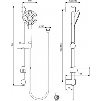 Ideal Standard Rain Evo Душевой набор 3-режима, B2620AA