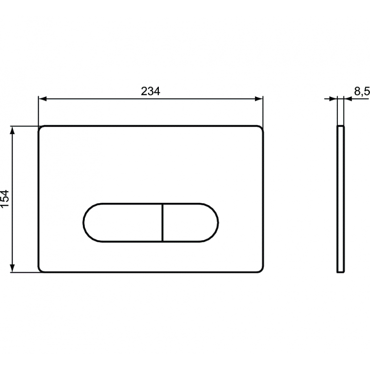 Ideal Standard Система инсталляции с хром. клавишей,R020467/0115