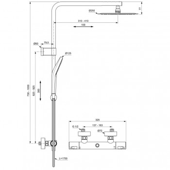 Ideal Standard Ceratherm T50 Душевая система, A7704AA