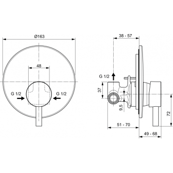 Ideal Standard Ceraline Cмеситель для душа, хром A6940AA