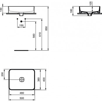 Ideal Standard STRADA II Нaкладная раковина 50x40cm, T296701