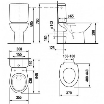 JIKA Zeta WC pods ar vāku, 25396/93271