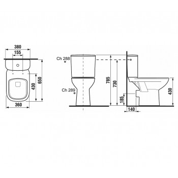 JIKA Deep WC pods ar SC vāku, H826616/893611