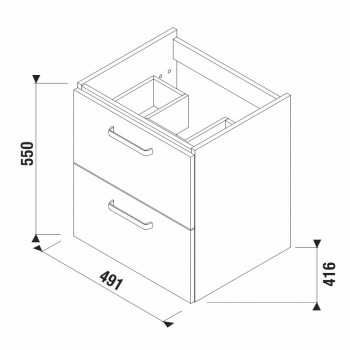 Jika Lyra VIVA Vannas istabas skapītis ar izlietni 55cm, H40J393/H8