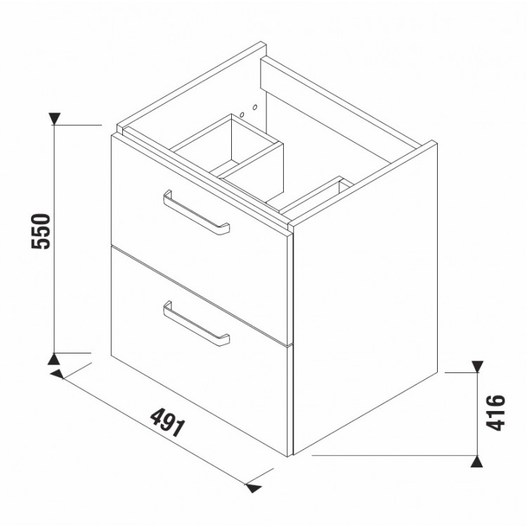 Jika Lyra VIVA Vannas ist. skapītis ar izlietni 55cm, H40J393/H8