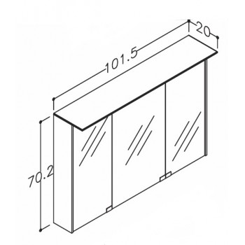 KAME D-Line Spoguļskapītis 100x70 cm,MC3DML/100-70/D6-DL