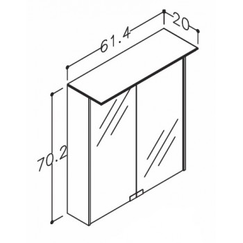 KAME D-Line Spoguļskapītis 60x70 cm,MC3DML/60-70/D5-DL