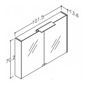 KAME D-Line Spoguļskapītis 100x70 cm,MD5DML/100-70/D2-DL