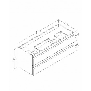 Kame Terra Шкафчик под раковину 120cm, BUD/12-3DR/D1F2