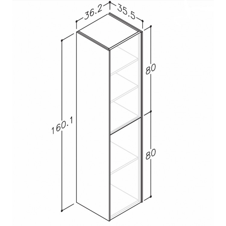 Kame D-LINE Vannas istabas augstais skapis 160x36cm, TU/35-2/D6-