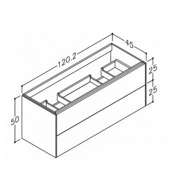 Kame D-LINE Skapītis zem izlietnes 120cm, BUD/12-3DR/D2-DL