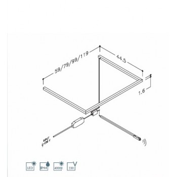 Kame LED apgaismojums zem izlietnes ar sensoru 100cm, UWL/100