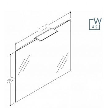 KAME WAVE Spogulis ar apgaismojumu 100cm, M23/100-80