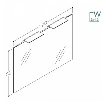 KAME WAVE Spogulis ar apgaismojumu 120cm, M23/120-80