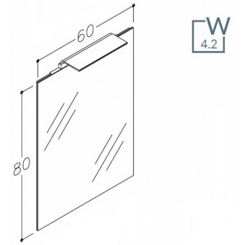 KAME WAVE Spogulis ar apgaismojumu 60cm, M23/60-80