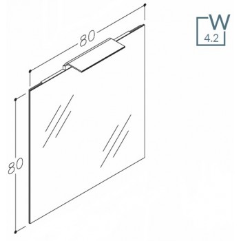 KAME WAVE Spogulis ar apgaismojumu 80cm, M23/80-80