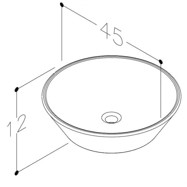 KAME CIOTOLA Uzliekamā izlietne 45cm, WB454512