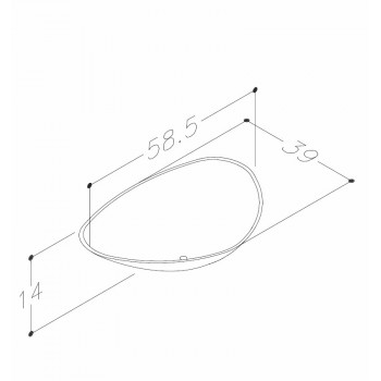 KAME TERCA Uzliekamā izlietne 58.5x39cm, WB583914