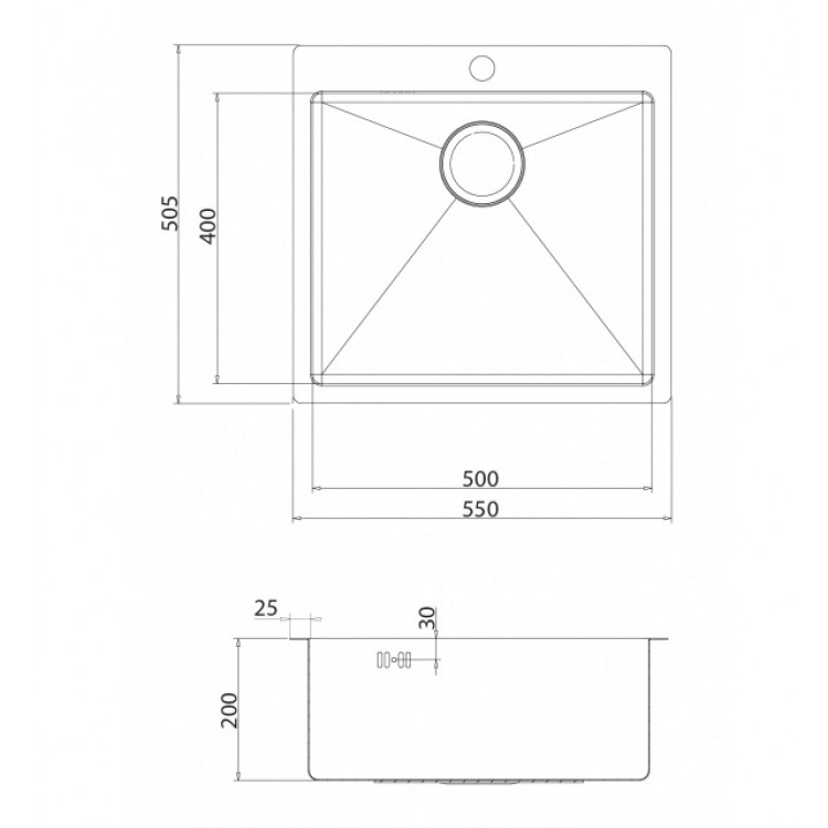 TURTLE TERRA кухонная мойка из нержавеющей стали 450x505мм, золото