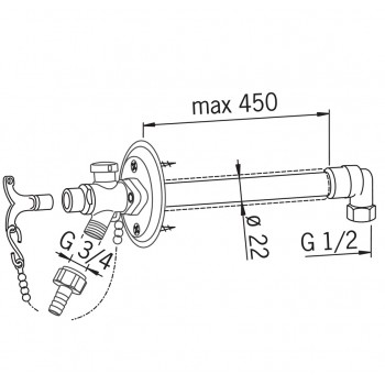 ORAS Dārza krāns (hidrants-ventilis) 431716