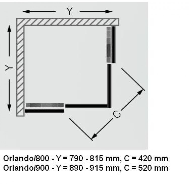 Roth Roltechnik Dušas stūris kvadrātveida ORLANDO NEO 800x800mm