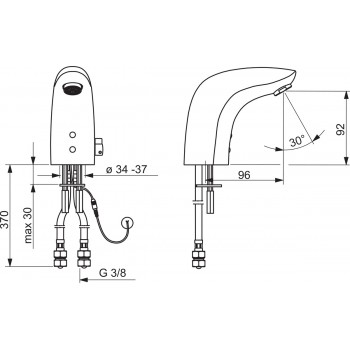 ORAS ELECTRA Izlietnes jaucējkrāns 9/12V, Bluetooth 6120FZ