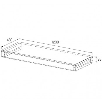 PAA SOLID Plaukts zem izlietnes 120x45cm