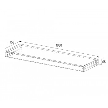 PAA SOLID Plaukts zem izlietnes 160x45cm