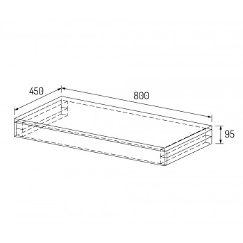 PAA SOLID Plaukts zem izlietnes 80x45cm