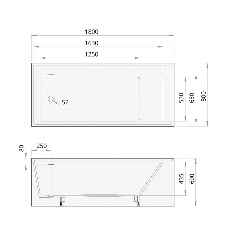 PAA Vanna INFINITY 1800x800mm, silkstone