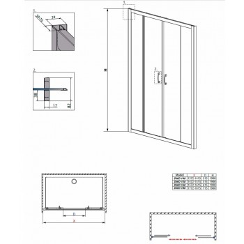 Radaway Dušas durvis Premium Plus DWD 140cm