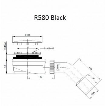 Radaway Dušas sifons D90 R580