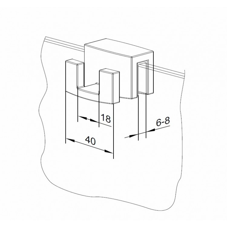 Radaway Āķis montēšanai uz stikla, WR-001