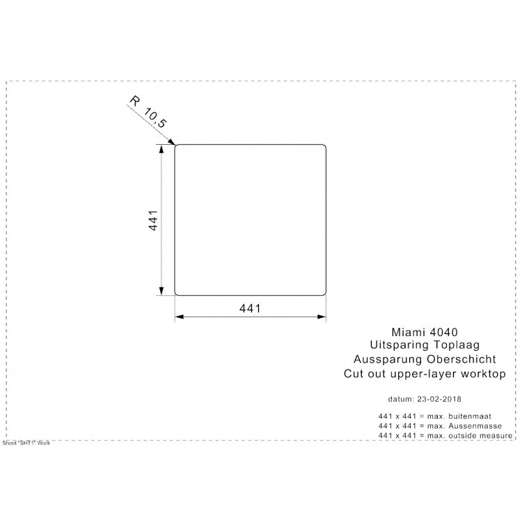 Reginox Virtuves izlietne MIAMI 44x44cm, R30714