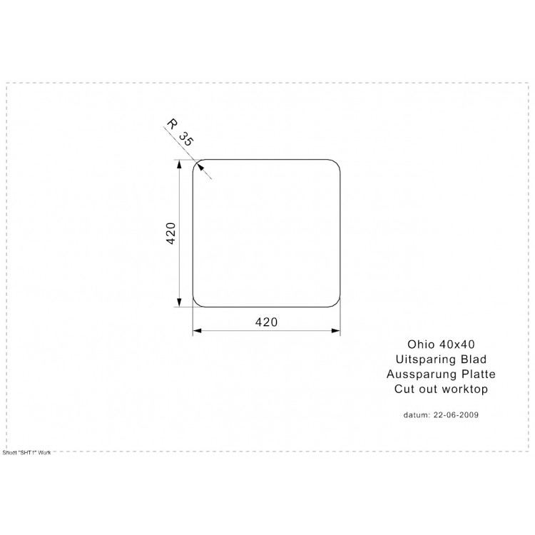 Reginox Virtuves izlietne OHIO 44x44cm, R25949