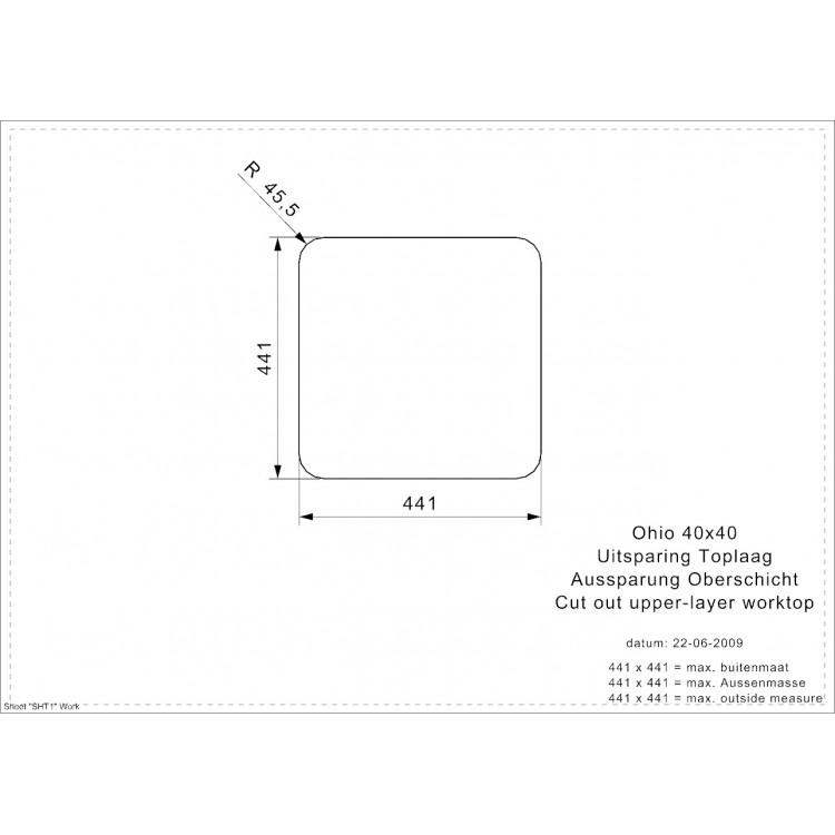 Reginox Virtuves izlietne OHIO 44x44cm, R25949