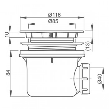 Roltechnik Dušas sifons 90mm, 8100015