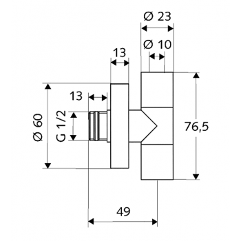 SCHELL Edition Stūra ventīlis 1/2 x 3/8(10), hromēts 053200699